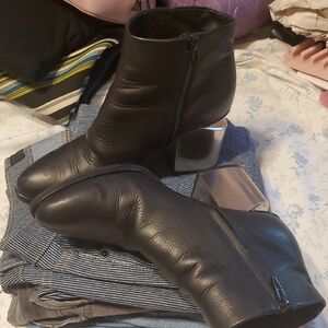 Alexander Wang Black Heeled Ankle Boots with Smooth Leather